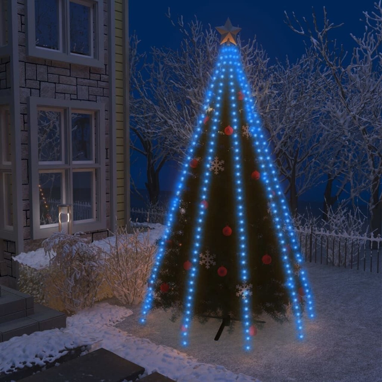 Edge Collections - 157.5" - Blue - LED Christmas Tree Net Lights for Indoor and Outdoor Decor - 1 Piece